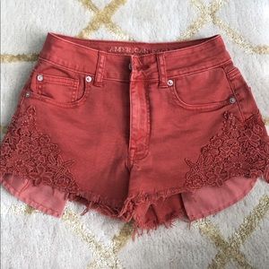 NWOT rise AE Jean hi rise festival shortie sz 0